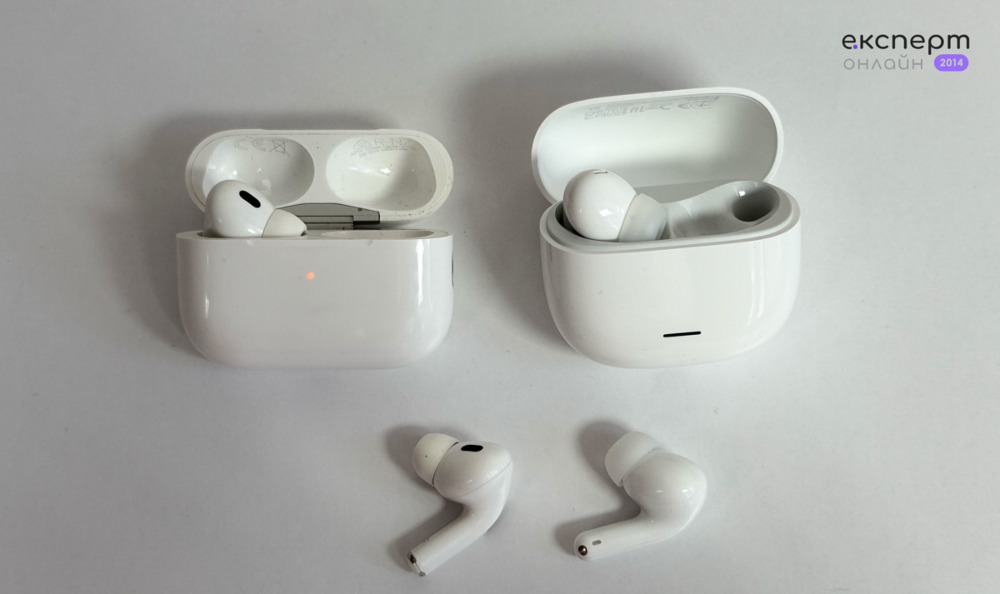 Порівняння зарядного навушників Redmi Buds 8 Lite та AirPods Pro 2