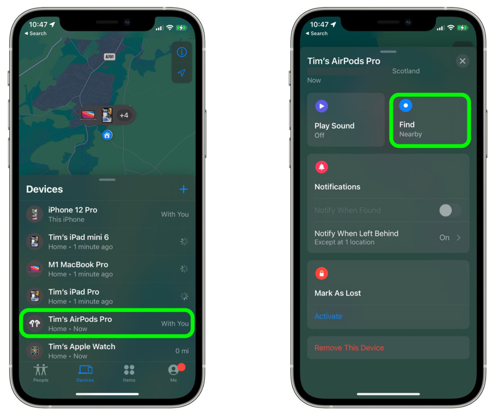 Як знайти навушники Apple