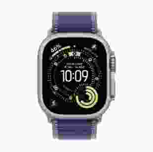 Смарт-годинник Apple Watch Ultra 3 GPS + Cellular 49mm Natural Titanium Case with Blue/Bright Blue Trail Loop - M/L (MEWU4)