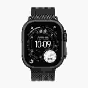 Смарт-годинник Apple Watch Ultra 3 GPS + Cellular 49mm Black Titanium Case with Black Titanium Milanese Loop - Large (MF1T4)
