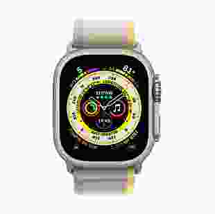 Смарт-годинник Apple Watch Ultra GPS + Cellular 49mm Titanium Case with Yellow/Beige Trail Loop - S/M (MNHD3/MNHK3)