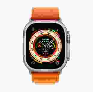 Смарт-годинник Apple Watch Ultra GPS + Cellular 49mm Titanium Case with Orange Alpine Loop - Medium (MQEU3/MQFL3)