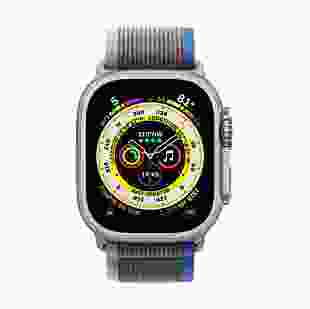 Смарт-годинник Apple Watch Ultra GPS + Cellular 49mm Titanium Case with Blue/Gray Trail Loop - M/L (MQF33/MQEJ3)