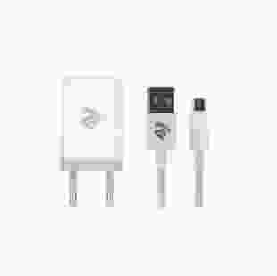 Мережевий зарядний пристрій 2E USB Wall Charger 2.1A + micro USB White (2E-WC1USB2.1A-CM)