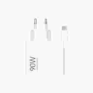 Зарядний пристрій Xiaomi 90W HyperCharge Combo (Type-A) (BHR07ZBEU) білий + кабель USB-C