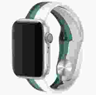 Силіконовий ремінець Rainbow для Apple watch 42mm / 44mm (Білий / Зелений)