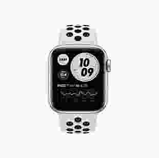 Смарт-годинник Apple Watch SE Nike GPS 44mm Silver Aluminum Case with Pure Platinum/Black Nike Sport Band (MYYH2)