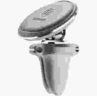 Автомобільний тримач для смартфона Baseus Car Holder Magnetic Air Vent Mount Holder with cable clip Silver