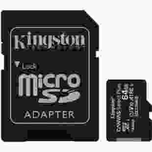 Карта пам'яті Kingston 64GB microSDXC C10 UHS-I R100MB/s + SD