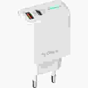 Мережевий зарядний пристрій Gelius Radiance GP-HC058 (1Type-C+ 1USB-A) (PD/QC3.0/PPS/Super VOOC) 25W White