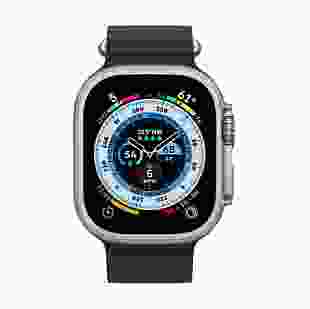 Смарт-годинник Apple Watch Ultra GPS + Cellular 49mm Titanium Case with Midnight Ocean Band (MQET3/MQFK3)