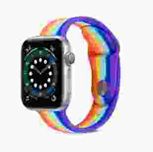Силіконовий ремінець Rainbow для Apple watch 42mm / 44mm (Червоний / Фіолетовий)