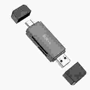Кардридер HOCO HB45 Spirit 2-in-1 USB3.0/Type-C - TF/SD Чорний