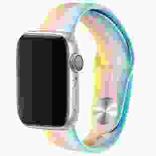 Силіконовий ремінець Rainbow для Apple watch 42mm / 44mm (Жовтий / Блакитний)