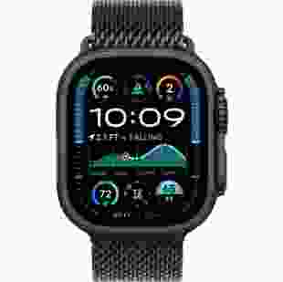 Смарт-годинник Apple Watch Ultra 2 2024 GPS + Cellular 49mm Black Titanium Case with Black Titanium Milanese Loop - Large (MYTC3)