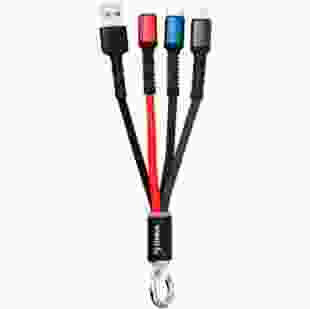Дата-кабель USB Gelius Pro Splitter 3in1 GP-UC130 Black