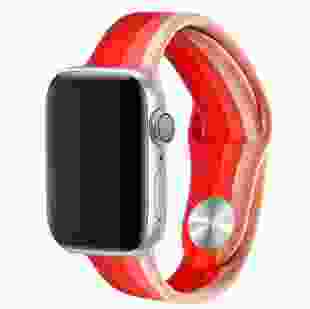 Силіконовий ремінець Rainbow для Apple watch 42mm / 44mm (Рожевий / Червоний)