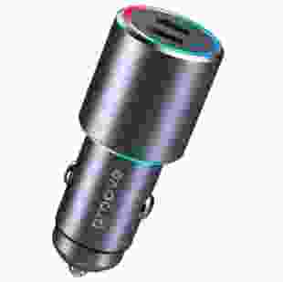Автомобільний зарядний пристрій Proove Double Energy 50W Type-C + Type-C Metal Gray