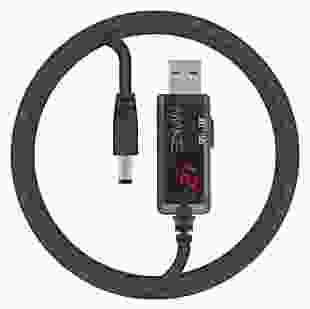 Кабель живлення для роутера/модема MAKE USB to DC 9/12V 1 м Black