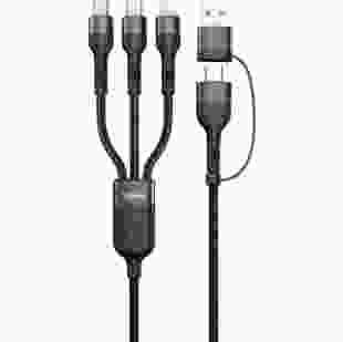 Кабель Gelius Multimate USB GP-UCN006 4in1 USB-A/Type-C to Type-C/Lightning/MicroUSB (1.2m) (60W) Black