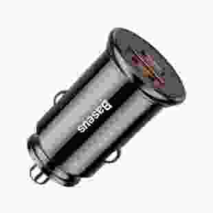 Автомобільний зарядний пристрій Baseus Circular Plastic QC 4.0 + PD3.0 30W USB + Type-C 5A Black