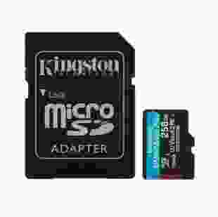 Карта пам'яті Kingston Canvas Go Plus microSDXC (UHS-1 U3) 256GB Class 10 A2 V30 (R170MB/s, W90MB/s) + SD-адаптер
