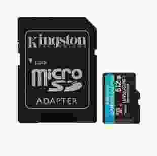 Карта пам'яті Kingston Canvas Go Plus microSDXC (UHS-1 U3) 512GB Class 10 A2 V30 (R170MB/s, W90MB/s) + SD-адаптер
