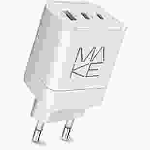 Мережевий зарядний пристрій MAKE 65W 2xPD+QC White