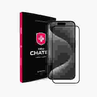 Захисне скло +NEU Chatel Corning Gorilla Glass With Mesh для iPhone 15 Pro Max Front Black