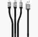 Кабель MicroUSB/Lightning/USB Type-C Gelius Pro Squid GP-UC102 3in1 MicroUSB/Lightning/Type-C Black