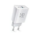 Зарядний пристрій мережевий MAKE 20W Type-C PD + USB QC3.0 White