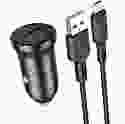 Автомобільна зарядка для телефону Borofone BZ18 QC3.0 + MicroUSB