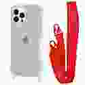 Чохол WAVE Clear Case With Strap iPhone 14 Pro (Red)