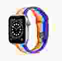 Силіконовий ремінець Rainbow для Apple watch 38mm / 40mm (Червоний / Фіолетовий)