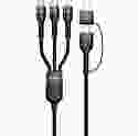 Кабель Gelius Multimate USB GP-UCN006 4in1 USB-A/Type-C to Type-C/Lightning/MicroUSB (1.2m) (60W) Black