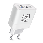 Мережевий зарядний пристрій MakeFuture 45W PD+QC White (MCW-325PWH)